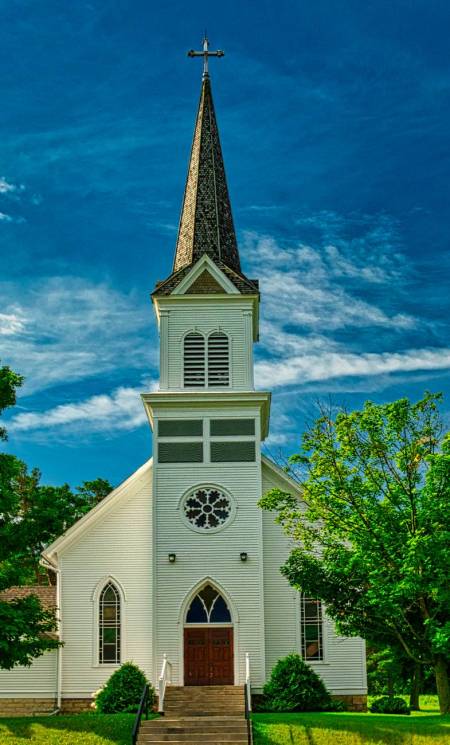 white and brown church